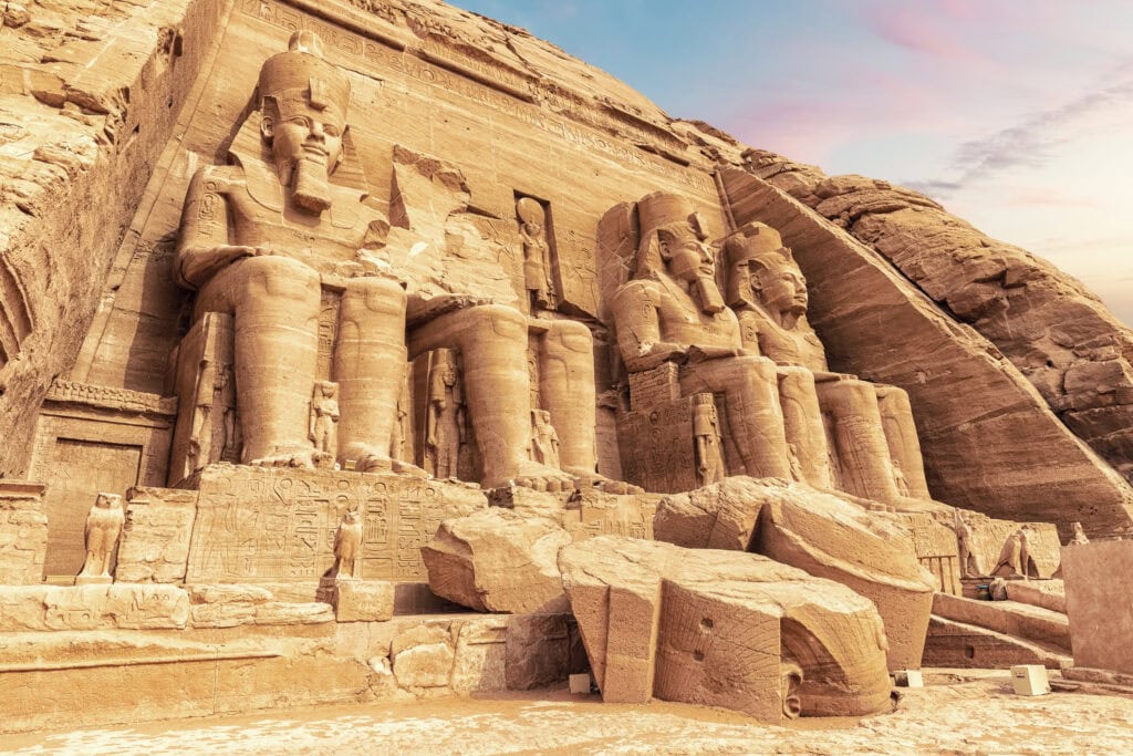 Colossal statues at Great Temple of Ramesses II, Abu Simbel
