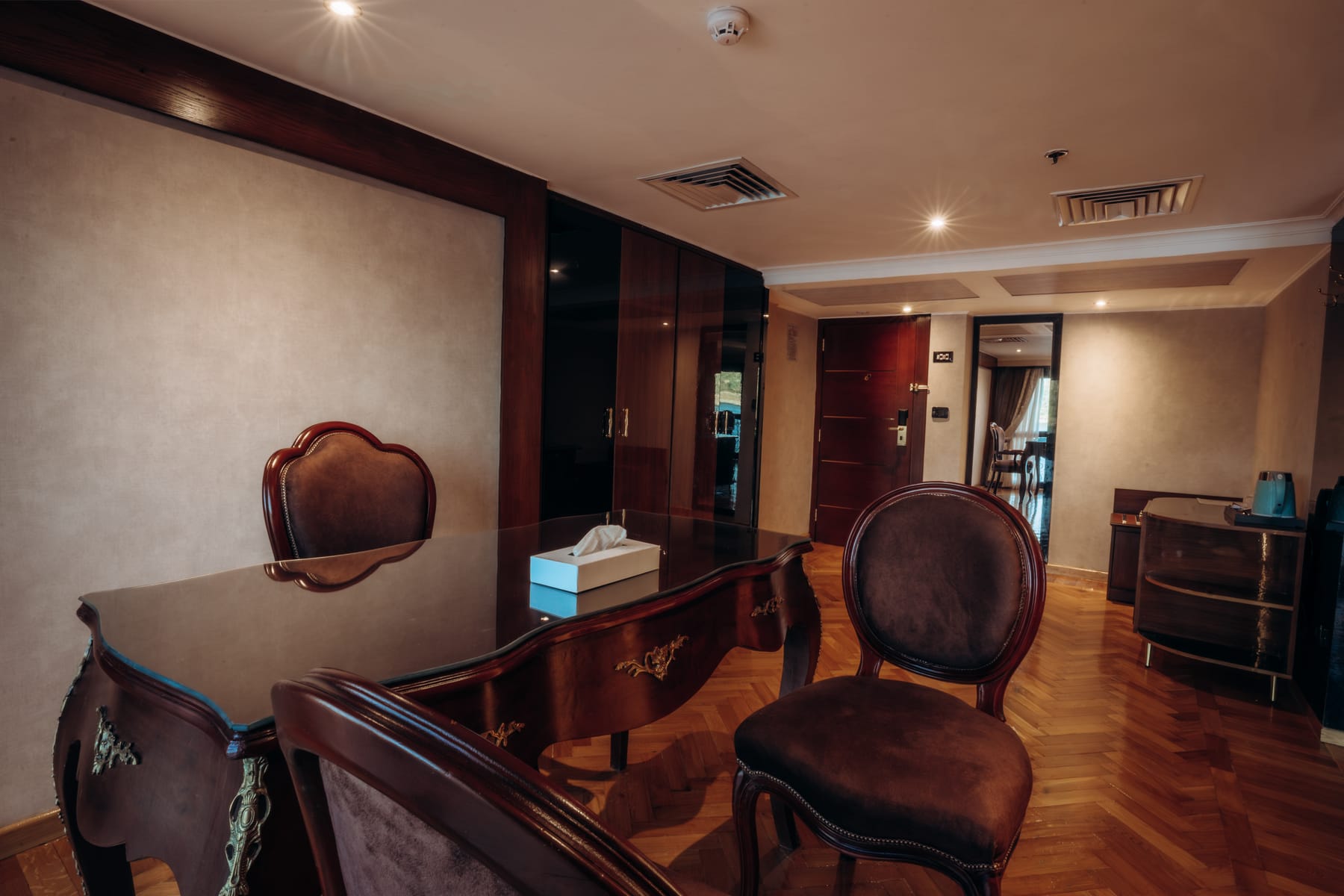 Royal Suite desk and living room, M/S City and Sea Adonis